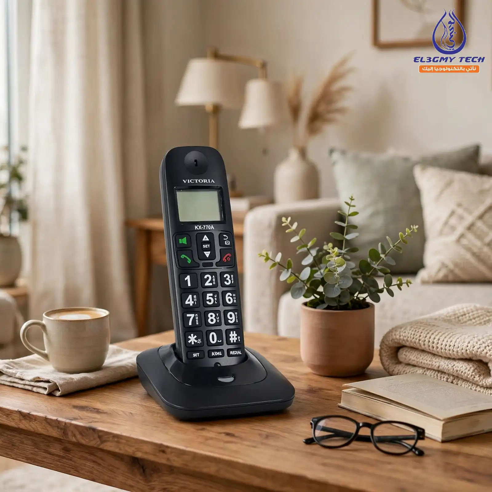 kx770a_pro_1_1600 تليفون لاسلكي فيكتوريا KX-770A - DECT Cordless مع شاشة 1.6 بوصة وإظهار رقم الطالب - الصورة 1